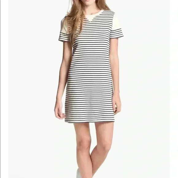Theory Striped Cotton Shift Dress Teju B - Picture 1 of 7